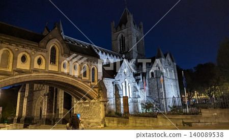 Dublin, Ireland - May 31, 2023: evening panorama of church buildings Dublin, Ireland - May 31, 2023: evening panorama of church buildings 140089538