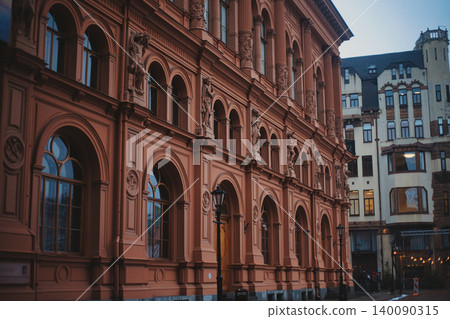 Renaissance-style terracotta facade of the Art Museum Riga Bourse Renaissance-style terracotta facade of the Art Museum Riga Bourse 140090315