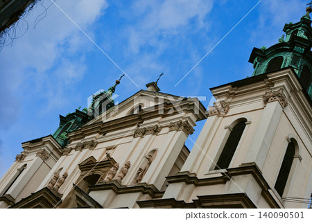 Grand historical church facade with baroque architecture 140090501