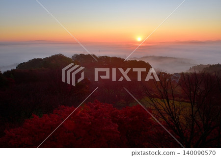 A sea of clouds spreading across the Hitachi Plateau from Sannozan Observatory (tower) A sea of clouds spreading across the Hitachi Plateau from Sannozan Observatory (tower) 140090570