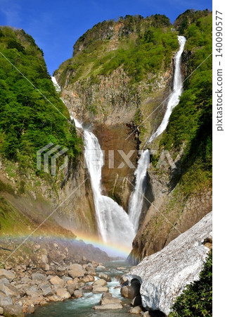 Fresh green Shomyo Falls and rainbow Fresh green Shomyo Falls and rainbow 140090577