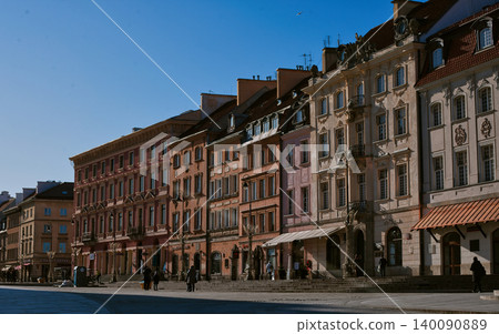 Colorful Historic Townhouses in Warsaw Old Town Colorful Historic Townhouses in Warsaw Old Town 140090889