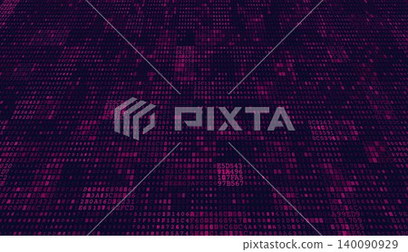 Virtual Digital Flux - Artistic Curvilinear Perspective of Binary Data Arrays 140090929