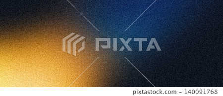Yellow blue black grainy background, noise texture vibrant color gradient shape, abstract dark banner poster header backdrop cover wallpaper design 140091768