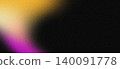 Magenta pink orange abstract grainy gradient shape on black backdrop 140091778