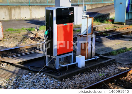 An essential facility supporting non-electrified railway lines... a private refueling station for diesel railcars. 140091940