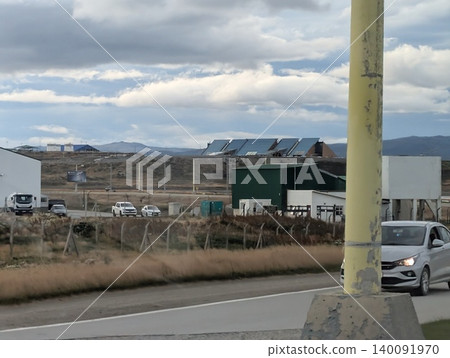 Ushuaia, Tierra del Fuego, Argentina - March 9, 2026: Airport terminal and parking area in Tierra del Fuego Ushuaia, Tierra del Fuego, Argentina - March 9, 2026: Airport terminal and parking area in Tierra del Fuego 140091970