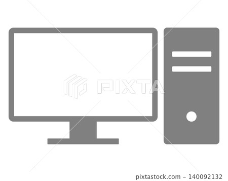 Desktop computer silhouette icon Desktop computer silhouette icon 140092132