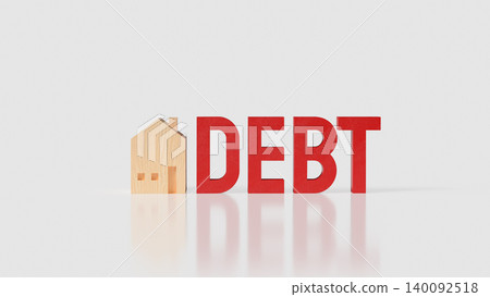 Minimal Home Debt Financial Risk Concept 3d render. 140092518