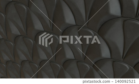 Dark Geometric Scallop Wall Texture 3d render. 140092521