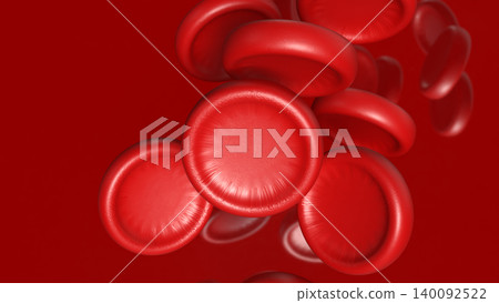 Red Blood Cells Flowing Through Artery 3d Render. 140092522