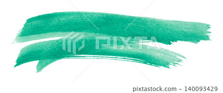 green brush isolated on transparent background green watercolor 140093429