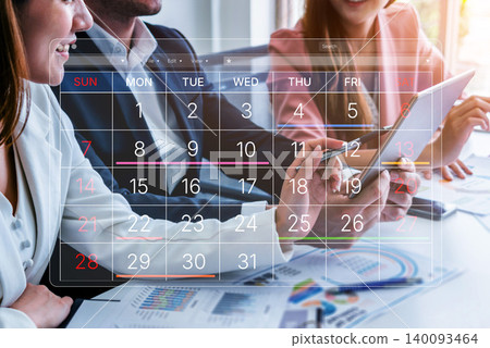 Collaborative Business Meeting with Calendar, Charts, and Digital Devices in Modern Office Setting. Bitwise Collaborative Business Meeting with Calendar, Charts, and Digital Devices in Modern Office Setting. Bitwise 140093464