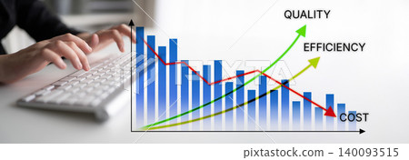 Business Performance Analysis Graph Showing Quality, Efficiency, and Cost Trends with Keyboard Input Concept for Financial Reports and Presentations. Bitwise Business Performance Analysis Graph Showing Quality, Efficiency, and Cost Trends with Keyboard Input Concept for Financial Reports and Presentations. Bitwise 140093515