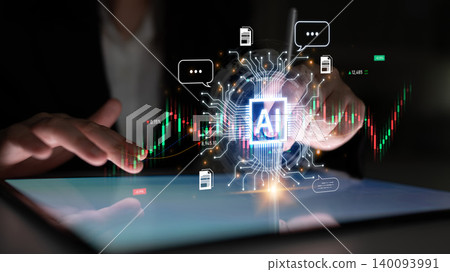 AI Algorithmic Trading Bot Interface with Stock Market Charts. Corpus AI Algorithmic Trading Bot Interface with Stock Market Charts. Corpus 140093991