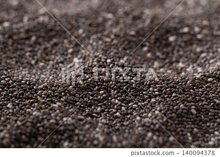 Close up of healthy organic chia seeds texture for background Close up of healthy organic chia seeds texture for background 140094378