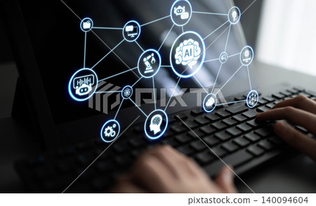 AI Brain Processing Data with Generative Artificial Intelligence Concept Entice AI Brain Processing Data with Generative Artificial Intelligence Concept Entice 140094604