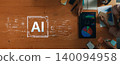 Futuristic AI dashboard for business intelligence and advanced data analysis. Fermion 140094958
