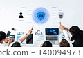 Team Collaboration on Data Security with VPN Technology and Network Protection Concepts in Modern Office Environment Trope 140094973