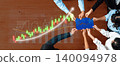 Team Collaboration in Business Strategy for Financial Growth and Success with Graphical Data Analysis and Puzzle Integration Concept Axiom 140094978