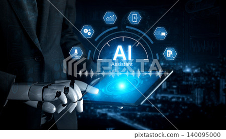 AI assistant in task analytics and automation concept. Corpus AI assistant in task analytics and automation concept. Corpus 140095000