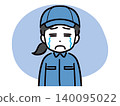 A young female worker crying and looking sad (upper body, front view) 140095022