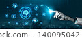 AI Brain Processing Data with Generative Intelligence and Insights Entice 140095042