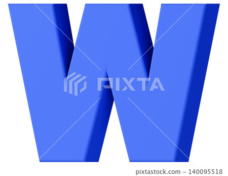 3D材質_字母_W_藍色 3D材質_字母_W_藍色 140095518