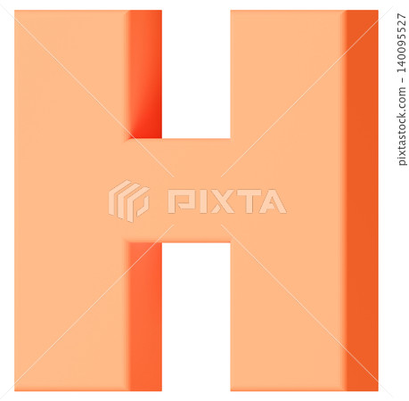 3D材質_字母_H_橙色 140095527