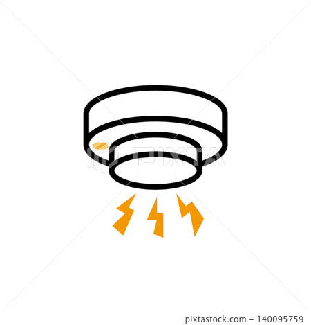 An icon illustration of a fire alarm, useful for disaster prevention and safety measures. (Residential equipment, security) An icon illustration of a fire alarm, useful for disaster prevention and safety measures. (Residential equipment, security) 140095759