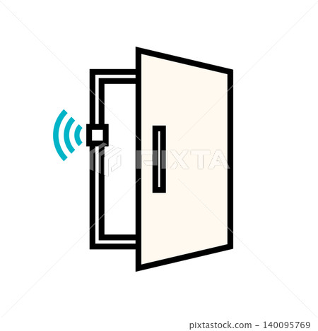 An icon illustration of a smart lock that enhances crime prevention and security. (Residential equipment, automatic lock) An icon illustration of a smart lock that enhances crime prevention and security. (Residential equipment, automatic lock) 140095769