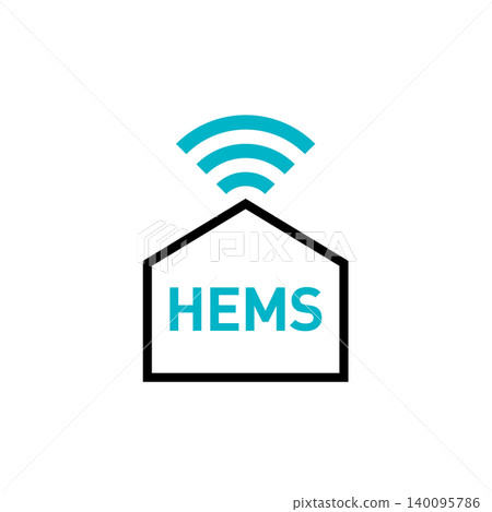 Icon illustration of a smart home that manages electricity and energy in a house using HEMS (Home Energy Management System). Icon illustration of a smart home that manages electricity and energy in a house using HEMS (Home Energy Management System). 140095786