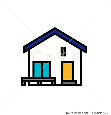 Simple icon illustration of a detached house, perfect for real estate or the image of a home. Simple icon illustration of a detached house, perfect for real estate or the image of a home. 140095817