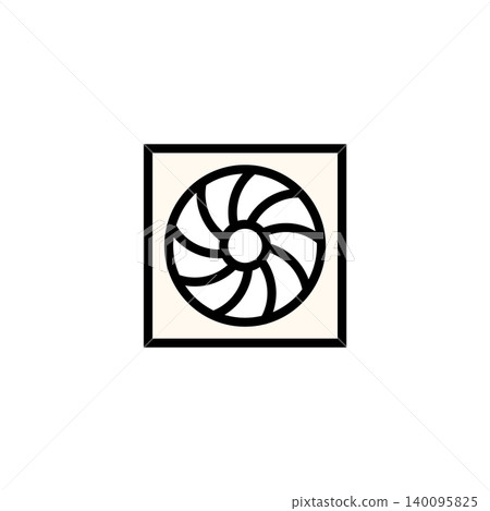 Simple residential icon illustrations representing ventilation equipment and air intake vents for exhaust fans. Simple residential icon illustrations representing ventilation equipment and air intake vents for exhaust fans. 140095825