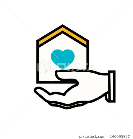 Home life support icon illustration representing a safe and secure living environment and the health of the family. Home life support icon illustration representing a safe and secure living environment and the health of the family. 140095837