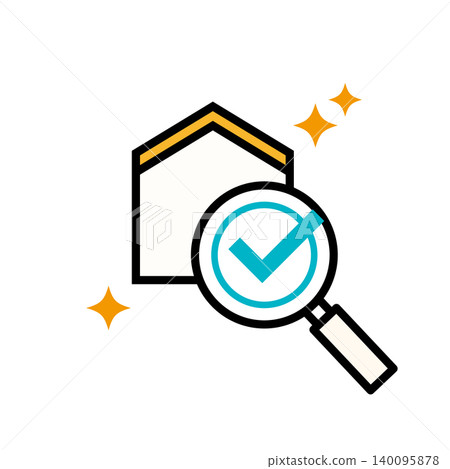 An icon illustration of a magnifying glass representing a home performance inspection or home inspection. An icon illustration of a magnifying glass representing a home performance inspection or home inspection. 140095878