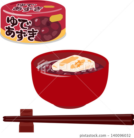 Canned boiled red beans and zenzai (sweet red bean soup) in a bowl Canned boiled red beans and zenzai (sweet red bean soup) in a bowl 140096032