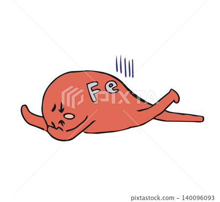 因營養不良導致缺鐵而暈倒的角色。 140096093