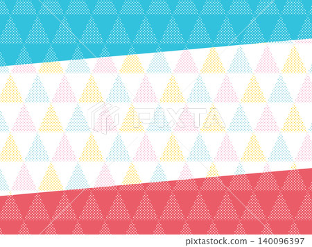 A vibrant blue and red frame with a stylish triangular seamless pattern. A vibrant blue and red frame with a stylish triangular seamless pattern. 140096397