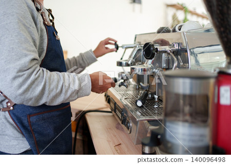 Barista Preparing Espresso For Coffee Shop Service Cafe Business And Beverage Retail 140096498