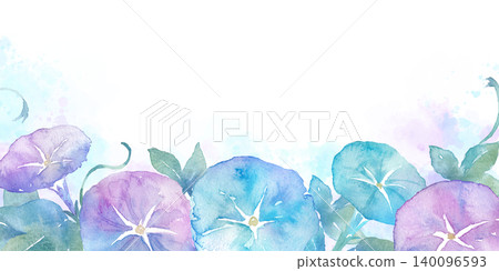 Watercolor Morning Glory Frame Watercolor Morning Glory Frame 140096593