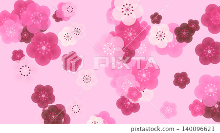 優雅的日式粉紅梅花圖案。 優雅的日式粉紅梅花圖案。 140096621