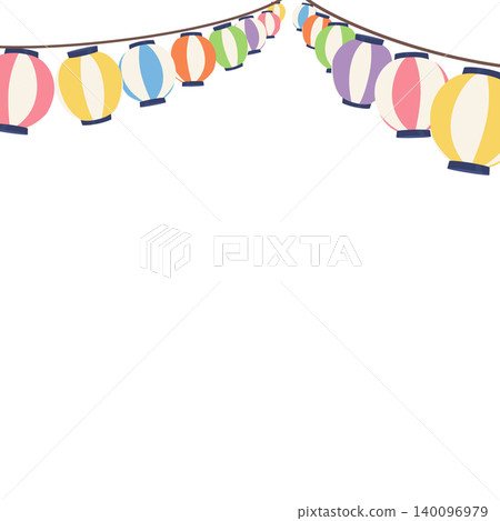 色彩繽紛的節日燈籠插圖 1_square 色彩繽紛的節日燈籠插圖 1_square 140096979