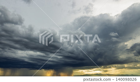 Storm clouds with the rain. Nature Environment Dark huge cloud sky black stormy cloud Storm clouds with the rain. Nature Environment Dark huge cloud sky black stormy cloud 140098026