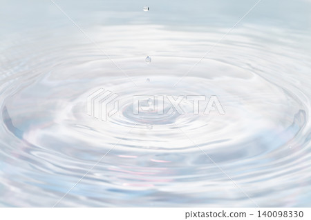 Macro background material of water droplets falling onto a water surface for beauty purposes. 140098330