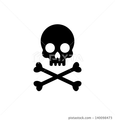 Classic warning icon of a skull and crossbones indicating fatal toxic danger. Classic warning icon of a skull and crossbones indicating fatal toxic danger. 140098473