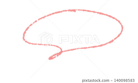 Coral pink crayon-style hand-drawn vertical oval speech bubble illustration material Coral pink crayon-style hand-drawn vertical oval speech bubble illustration material 140098583