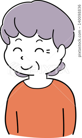 一位微笑的女性的簡單插圖(祖母、長者、面部表情、人物素材) 一位微笑的女性的簡單插圖(祖母、長者、面部表情、人物素材) 140098836