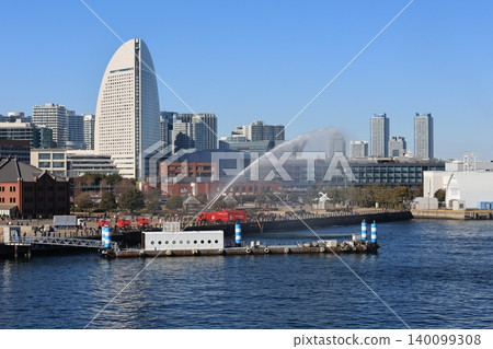 橫濱市消防局新年遊行彩排場景。 橫濱市消防局新年遊行彩排場景。 140099308