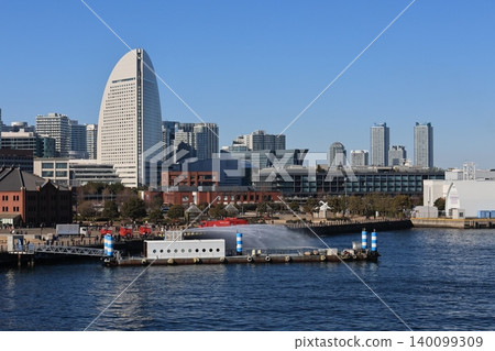 Rehearsal scene for the Yokohama City Fire Department's New Year's parade. 140099309
